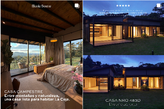 Ejemplos de casas disponibles como spots de grabación para creadores